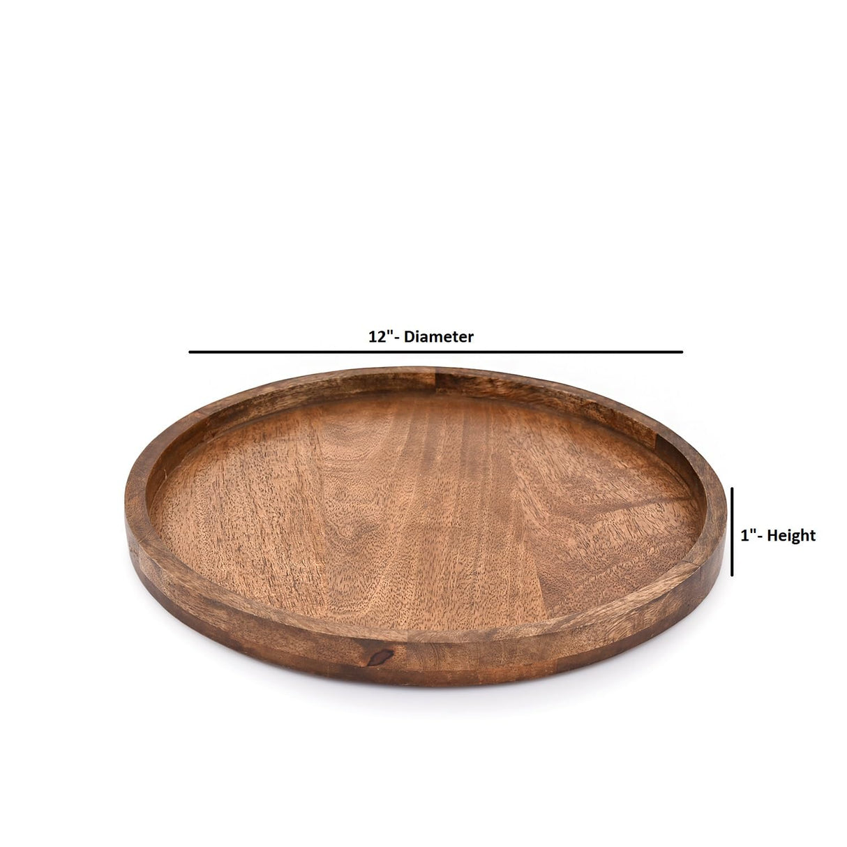 EDHAS Round Wooden Decorative Candle Holder Tray for Coffee Table Centerpieces Modern Farmhouse Home Decorations (12" x 12" x 1") EDHAS