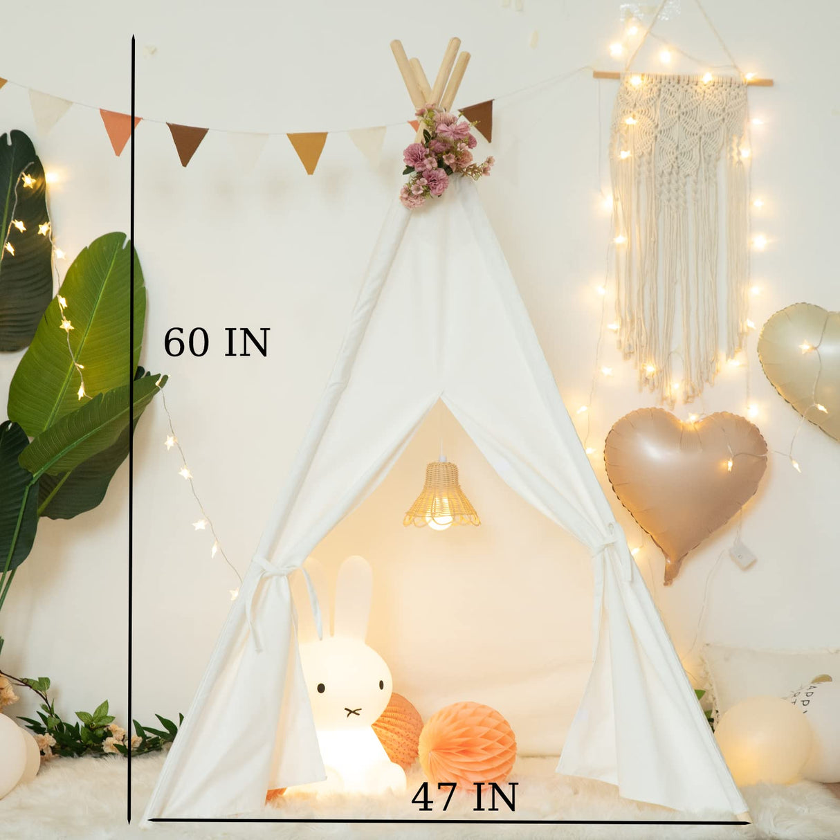 RongFa Teepee Tent for Kids-Portable Children Play Tent Indoor Outdoor (White) RONGFA