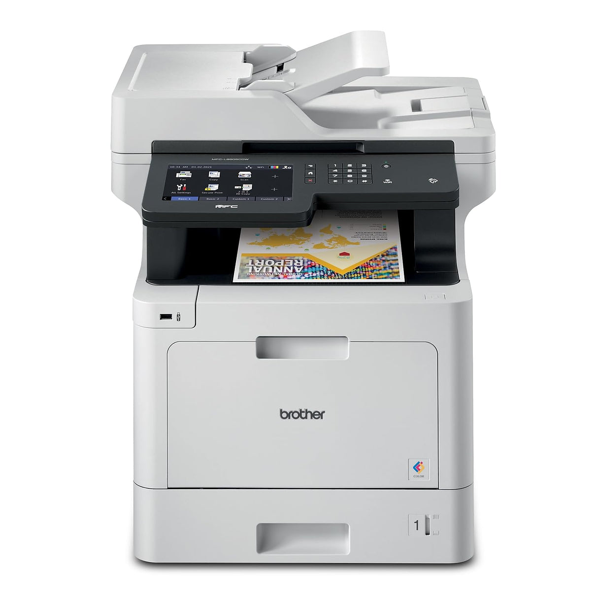 Brother MFC‐L8905CDW Business Color Laser All‐in‐One Printer, 7” Touchscreen Display, Duplex Print/Scan, Wireless, White Brother