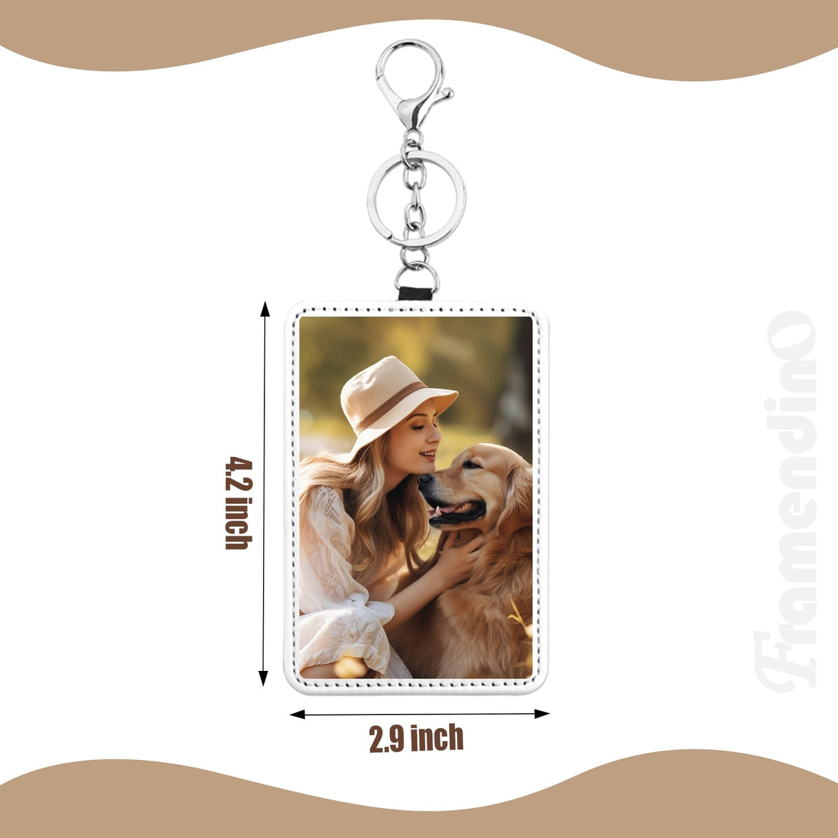 Framendino, 12 Pack Sublimation Work Card Holder Leather Blank Badge Holders Rectangle ID Card Holders DIY Crafts Framendino