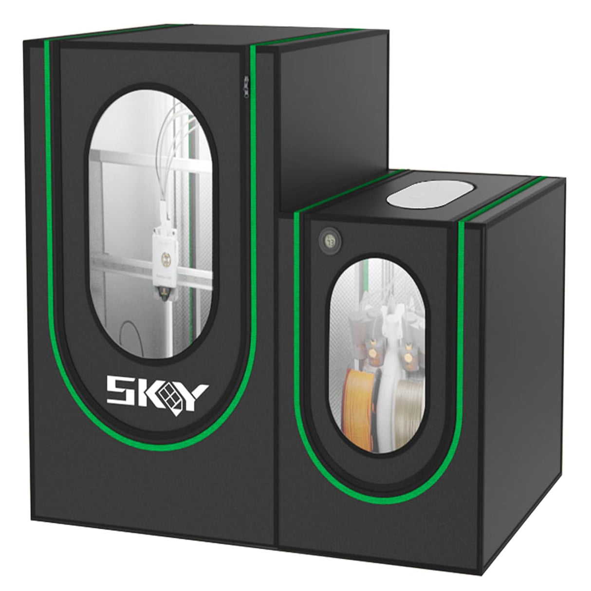 Multi-Function 3D Printer Enclosure with Storage Box LED Light,Thermo-Hygrometer, Fireproof Dustproof Tent Constant Temperature Protective Cover 32.3 * 23.6 * 28.3" Lutyr