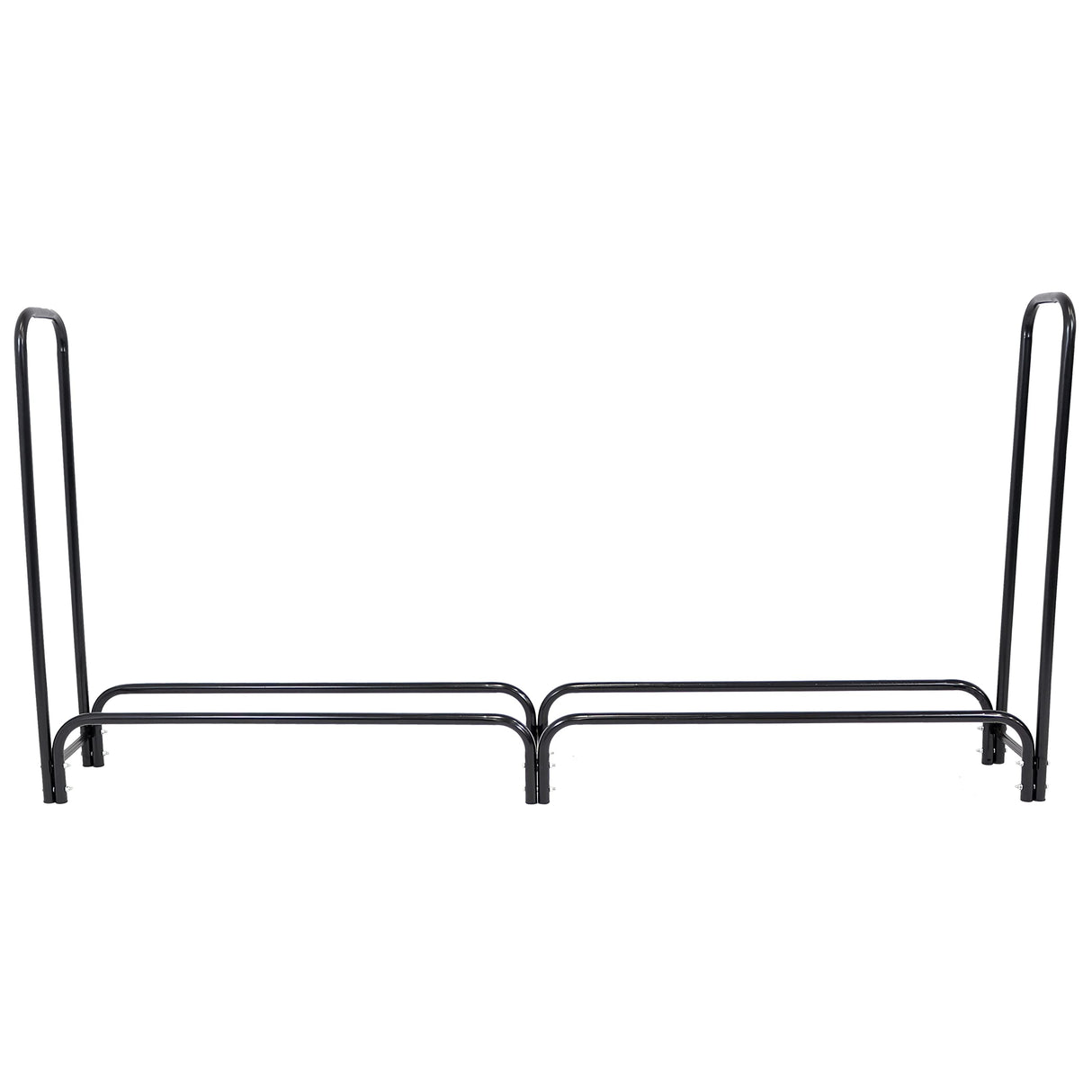 Sunnydaze 8-Foot Firewood Log Rack - Indoor/Outdoor Black Powder-Coated Steel Storage Accessory Sunnydaze