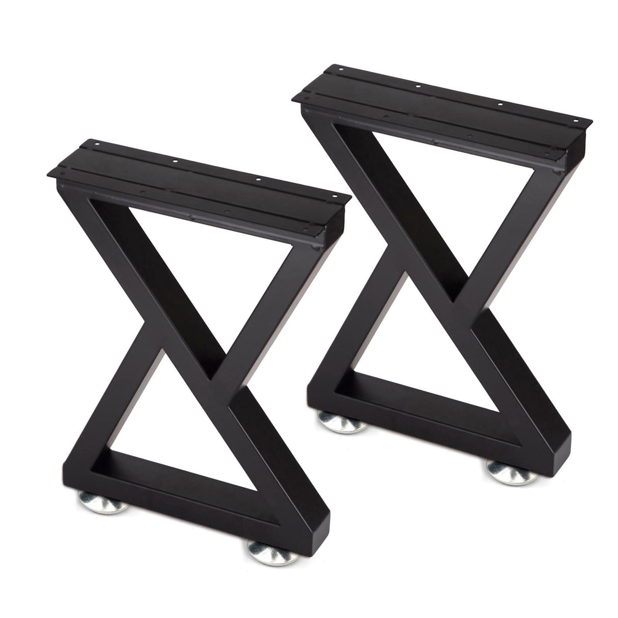 Taelakeni 16 Inch Metal Bench Coffee Table Legs, Set of 2, Black Taelakeni