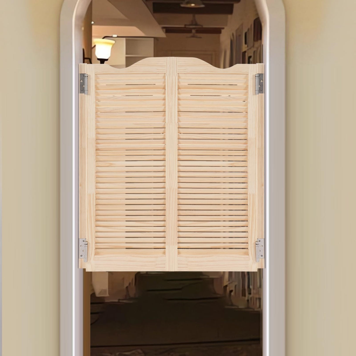 Swinging Doors, Saloon Doors, Pine Wood Swinging Doors, Wooden Saloon Doors, for Inside, Wall-Mounted, for House, Kitchen Hilberiazel