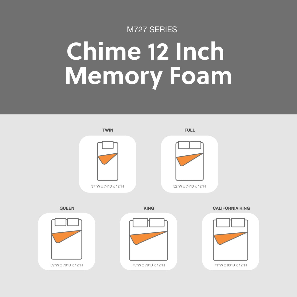 Signature Design by Ashley Full Size Chime 12 Inch Medium Firm Memory Foam Mattress with Green Tea & Charcoal Gel Signature Design by Ashley