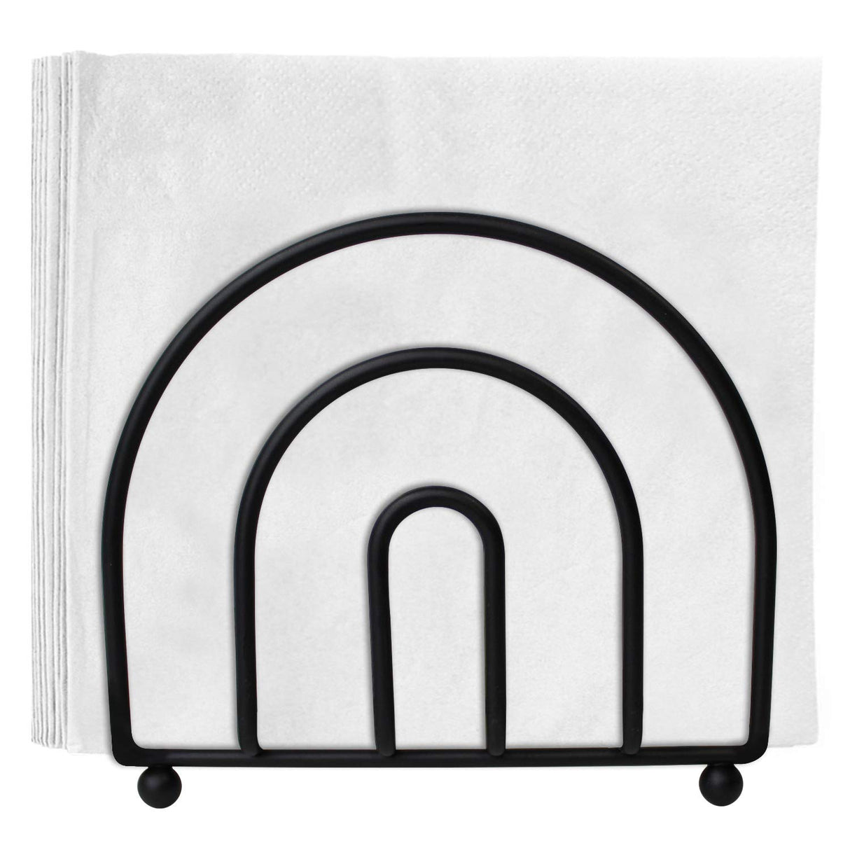 Blue Donuts Classic Arc Collection Napkin Holder – Napkin Holders for Tables, Farmhouse Napkins Holder, Dining Table Napkin Holders for Kitchen, Black Blue Donuts