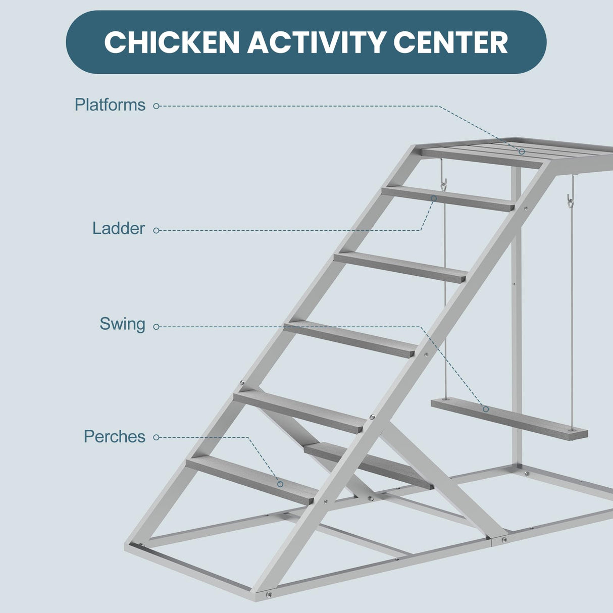 Chicken Coop, Chicken Perches with Swing, Chicken Roosting Bars, Chicken Activity Play Toys, Wooden Chicken Ladder for Pet's Healthy & Happy, Suitable for Backyard Farm Nandae