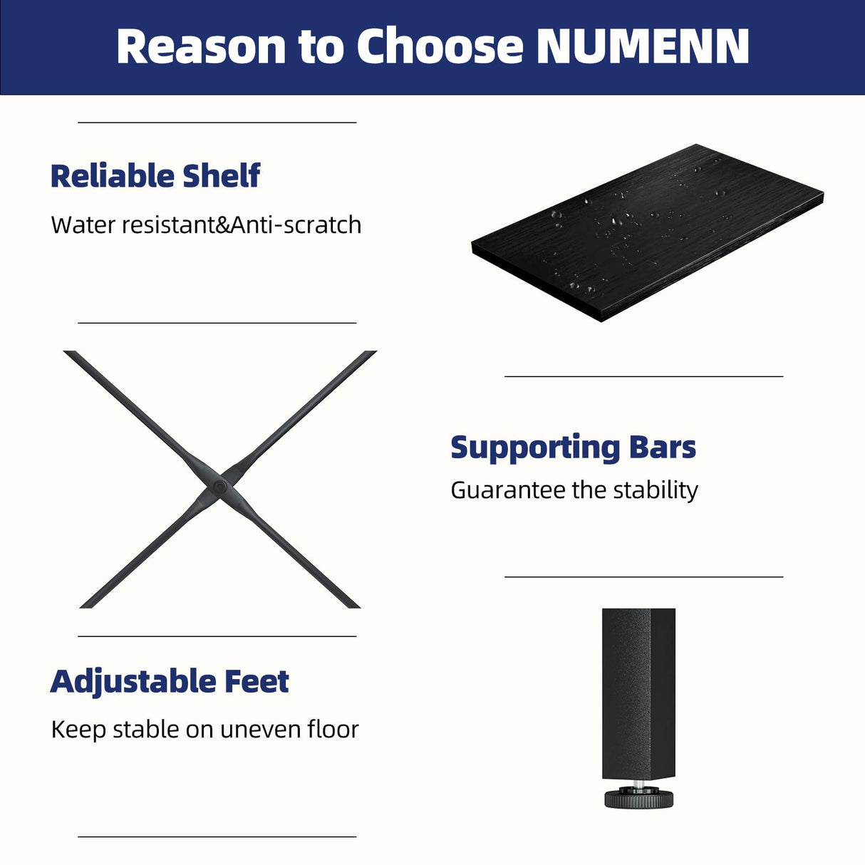 NUMENN Triple Column 5 Tier Bookshelf, Bookcase with 14 Open Display Shelves, Adjustable Rustic Industrial Style Book Shelves, Modern Bookshelves for Bedroom, Living Room and Home Office, Black NUMENN