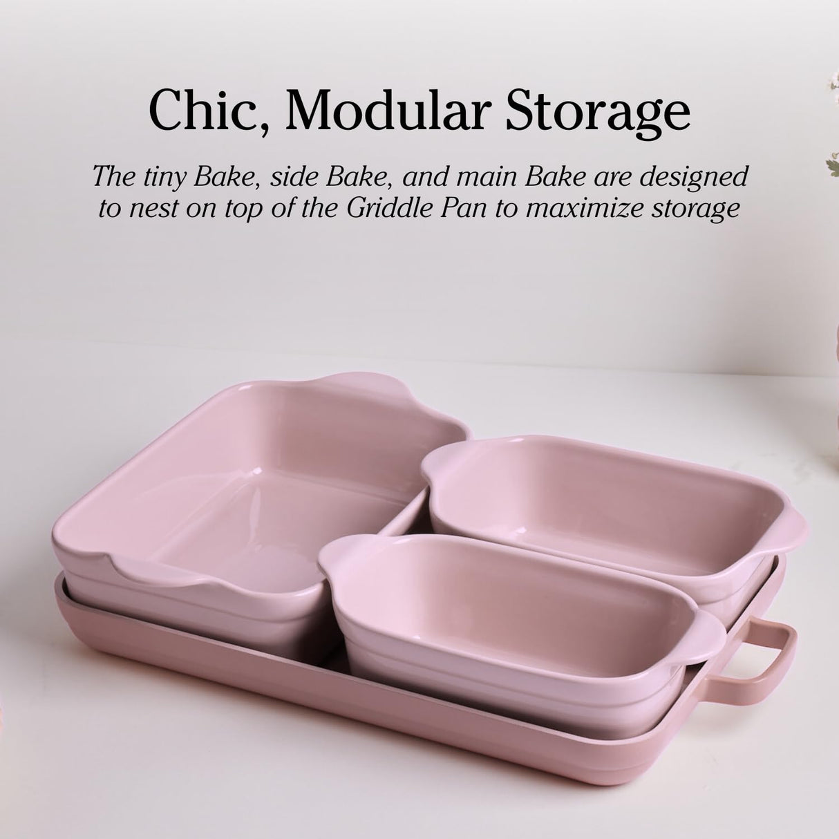 Our Place Bakeware Set | 5-Piece Nonstick, Toxin-Free, Ceramic, Stoneware Set with Oven Pan, Bakers, & Oven Mat | Space-Saving Nesting Design | Oven-Safe | Bake, Roast, Griddle and more | Spice Our Place