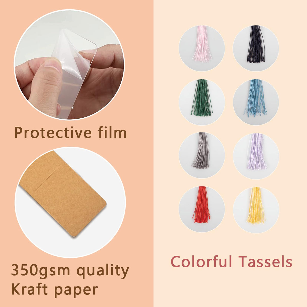 120 Pieces Acrylic Bookmark Blanks, 40 Pcs Kraft Bookmark Sleeves Holder 40 Pcs Clear Acrylic Bookmarks 40 Pcs Colorful Tassels Bulk fuceury