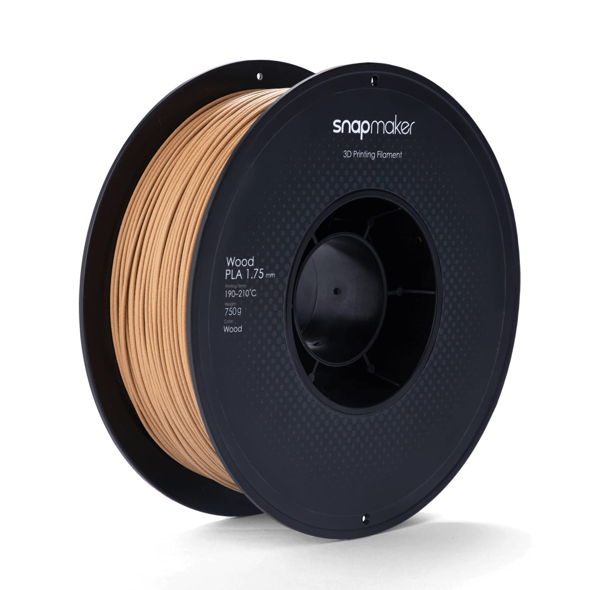 Snapmaker Filament PLA 1.75 mm, PLA Filament Wood Filament for 3D Printers, -0.05mm 0.75kg /Spool, Wood-Like Color Snapmaker