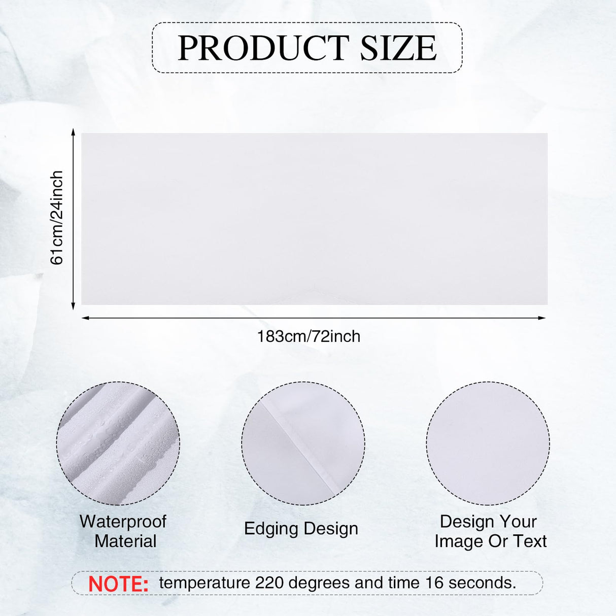 Breling 1 Pcs Sublimation Table Runner Heat Transfer 24 x 72 Inch Table Cover Waterproof White Table Runner Machine Washable Twill Blanks Table Banner for Birthday Wedding Party Banquet Restaurant Breling