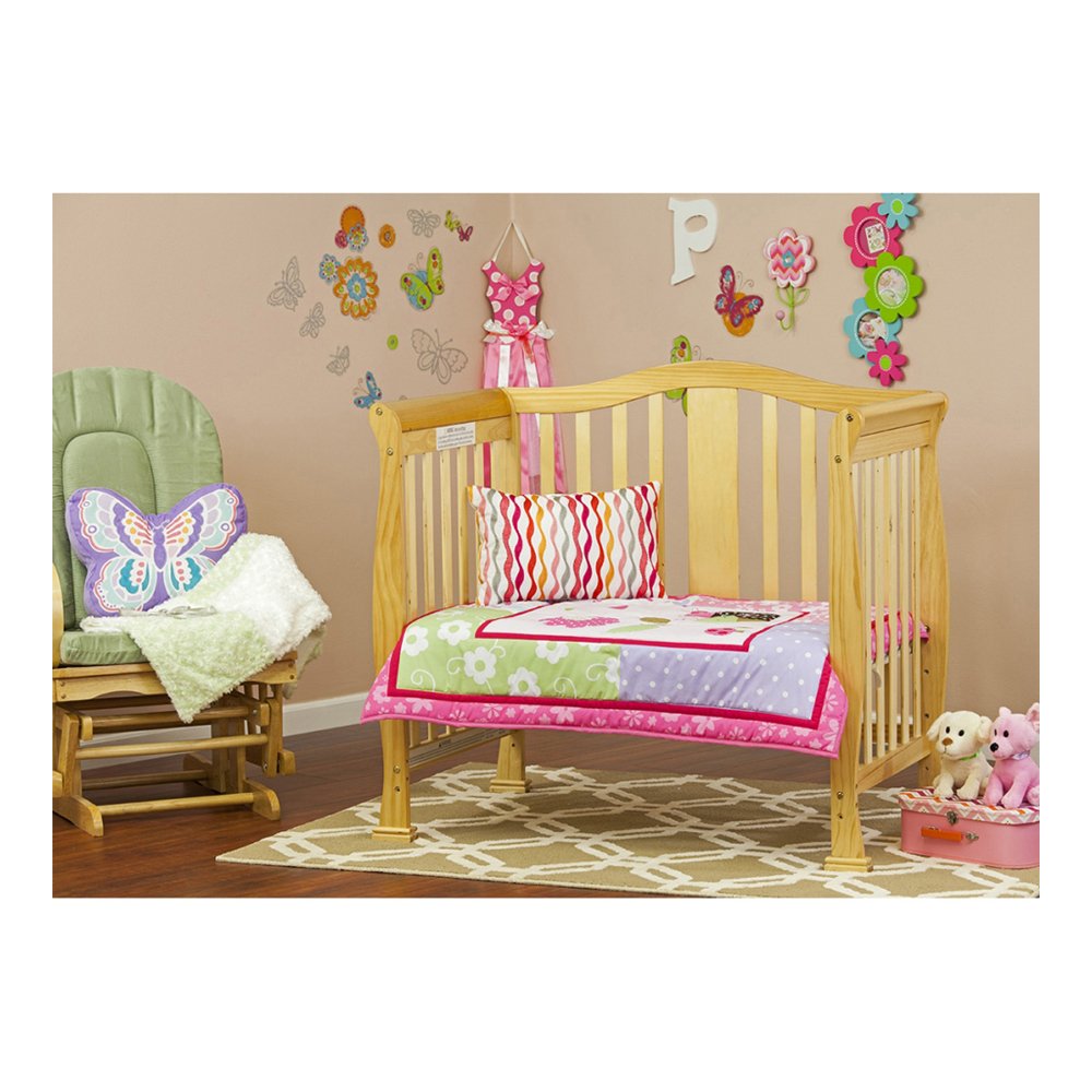 Dream On Me Addison 4-in-1 Convertible Mini Crib in Natural, Greenguard Gold Certified, Non-Toxic Finishes, Built of New Zealand Pinewood, Comes with 1” Mattress Pad Dream On Me