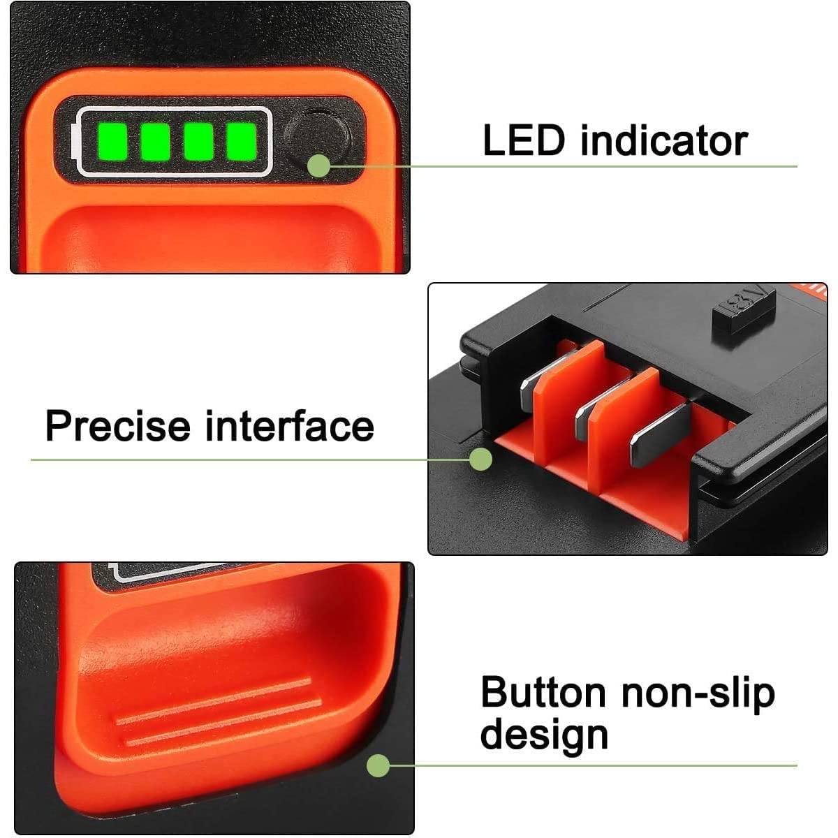 Powilling 2Pack 6.5Ah Lithium Battery Replacement for Black and Decker 18V Battery Firestorm 18v Battery HPB18 HPB18-OPE 244760-00 A1718 FS18FL FSB18 Firestorm 18V Battery(Charger Included) Powilling