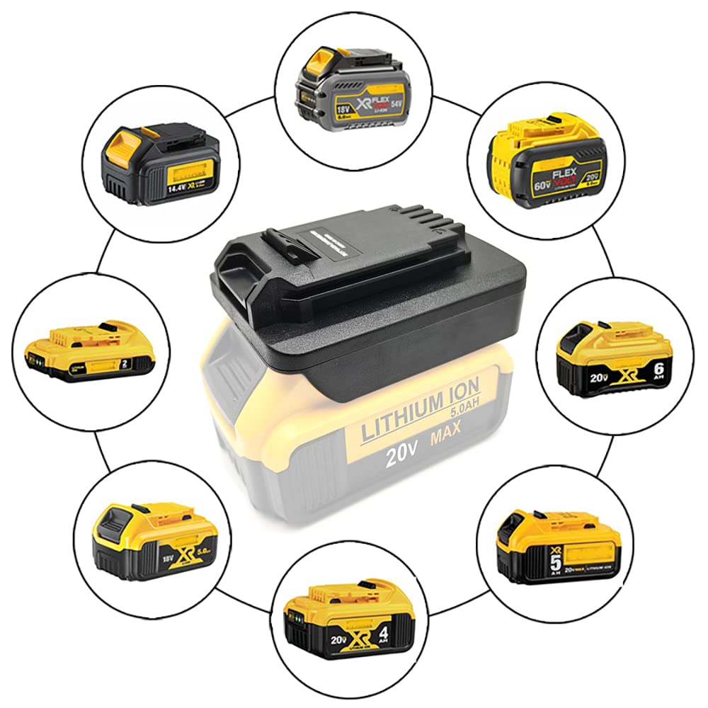 XFYBZN Battery Adapter Converter for DeWalt 20V MAX XR Lithium-Ion Battery to Black+Decker 20V LBXR20 LB20 LBX20, Porter Cable 20V PCC685L PCC682L, Stanley 18V Cordless Tools Battery Adaptor XFYBZN