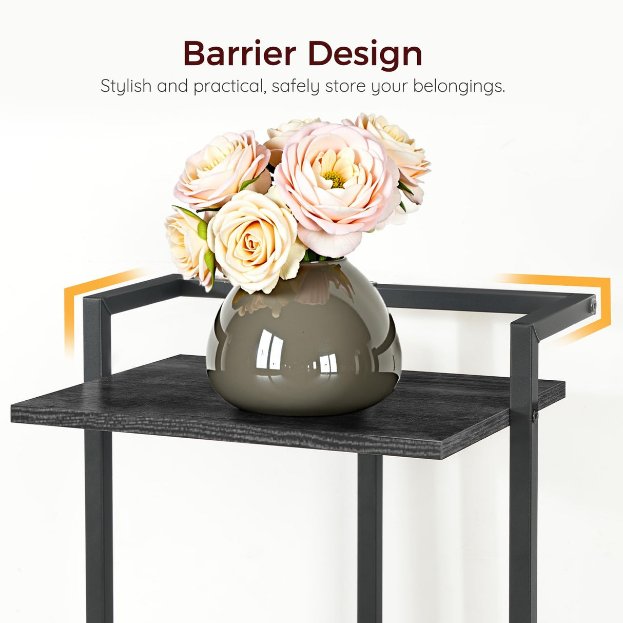 MAHANCRIS Bookshelf, 4-Tier Bookcase, Vertical Tall Narrow Book Shelf for Small Space, Open Storage Display Shelf with Stable Base & Anti-Tip Kits, for Living Room, Office, Study, Black BKBK11401