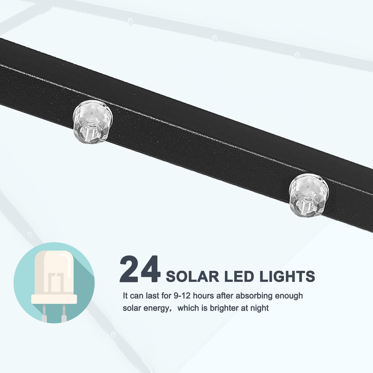 MASTERCANOPY Patio Umbrella with 32 Solar LED Lights for Outdoor Market Table -8 Ribs(7.5ft,Burgundy) MASTERCANOPY