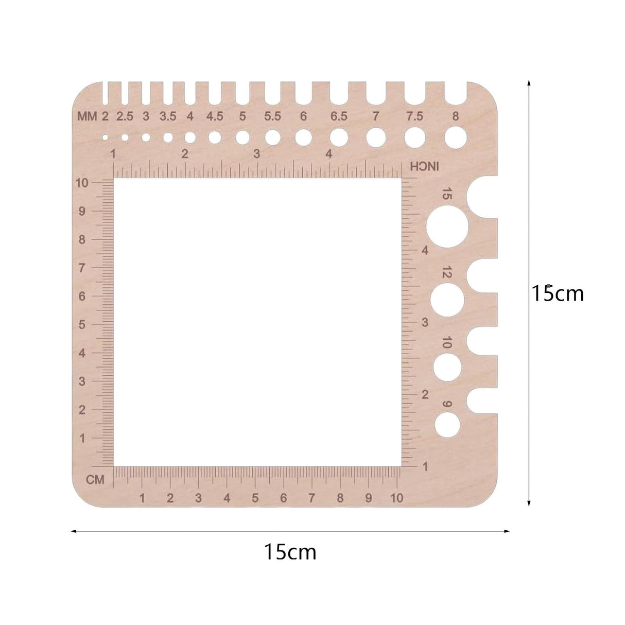 Nishiyuenyi Wood Knitting Gauge Rulers Wooden Knitting Pin Gauge, Crochet Accessories, DIY Craft Designers Household Artists Crochet Hook, Style A Nishiyuenyi