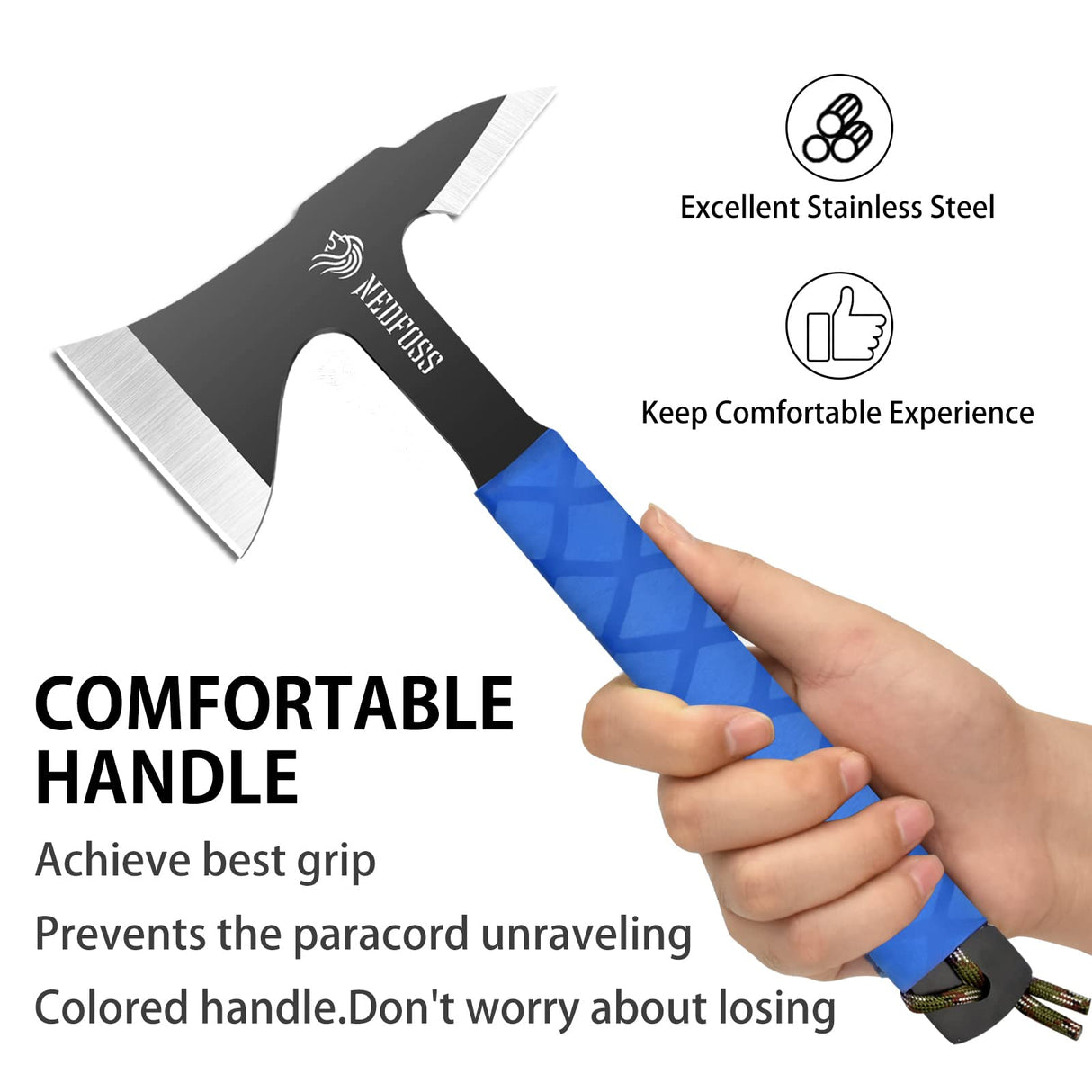 NedFoss Throwing Axes and Tomahawks, Throwing Axe Pack of 3, 11" Full Tang Throwing Axes Set with 3.14 Inch Blades, Tomahawk Axe with Nylon Sheath for Axe Throwing Game, Recreation and Competition NedFoss