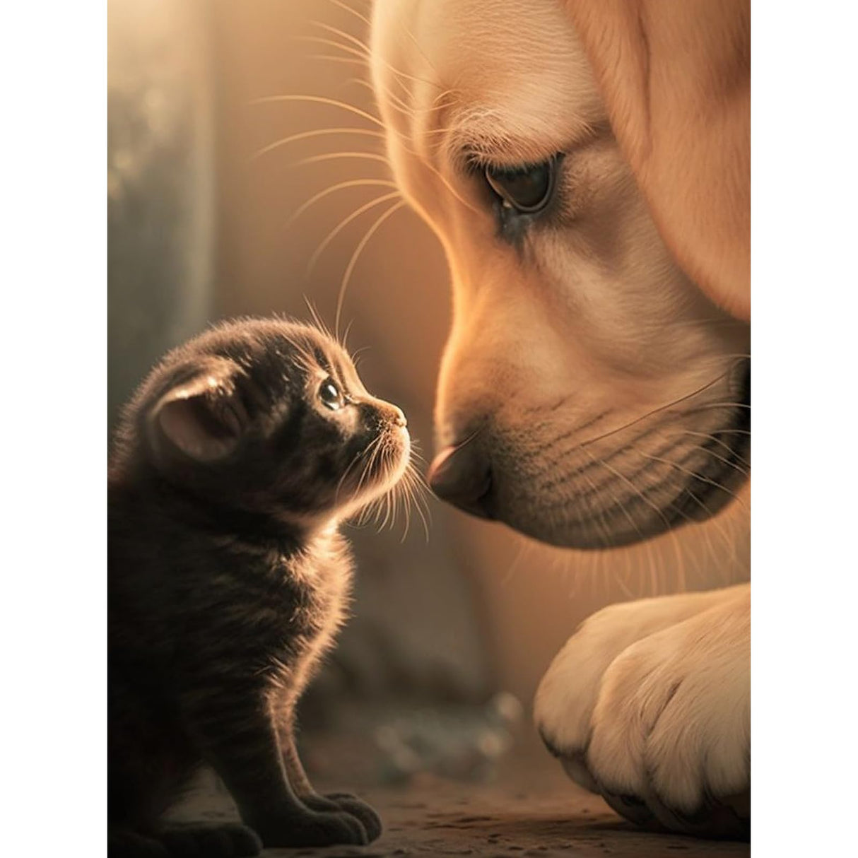 Cat Diamond Art Kits for Adults Beginners, Dog Diamond Painting Kits for Adults, Full Drill Cat and Dog Gem Art Kit, DIY 5D Animal Diamond Dots for Adults for Gift Home Decor 12x16 inch PRASIO