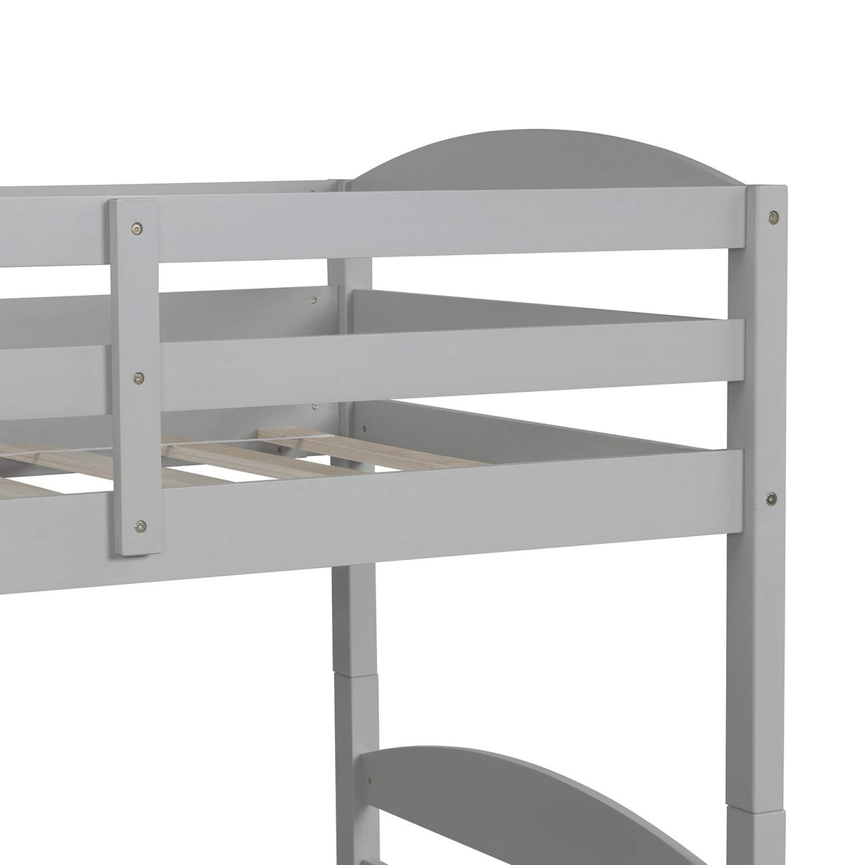 Harper & Bright Designs Quad Bunk Bed with Trundle, L Shaped Bunk Bed for 4 Kids, Wooden Twin Bunk Bed Frame for Kids Teens Adults (Gray) Harper & Bright Designs