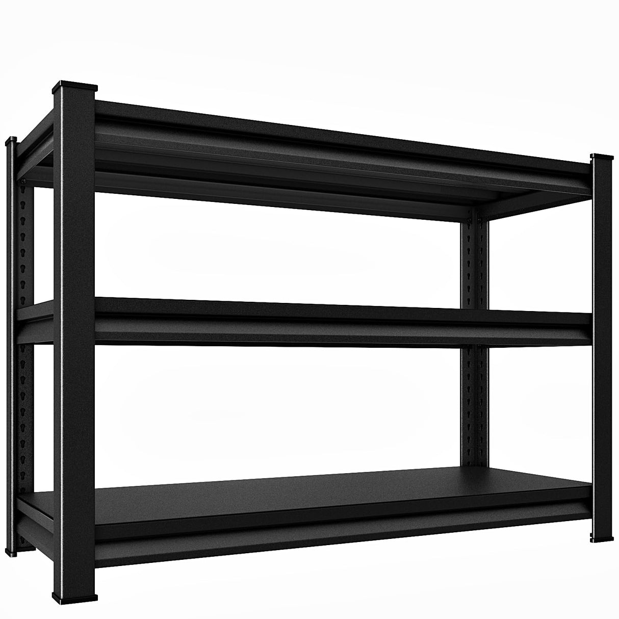Huhaneon Heavy Duty Garage Shelves - 48''W 1,650Lbs Metal Adjustable Storage Shelving Rack Units for Warehouse Kitchen Pantry Basement 3 Tier Black 47.2" W x 15.7" D x 36" H Huhaneon