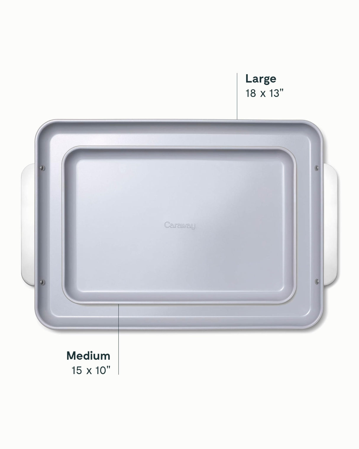Caraway Non-Stick Ceramic Baking Sheet Duo - Naturally Slick Ceramic Coating - Non-Toxic, PTFE & PFOA Free - 18 x 13" Large & 15 x 10" Medium - Cream Caraway