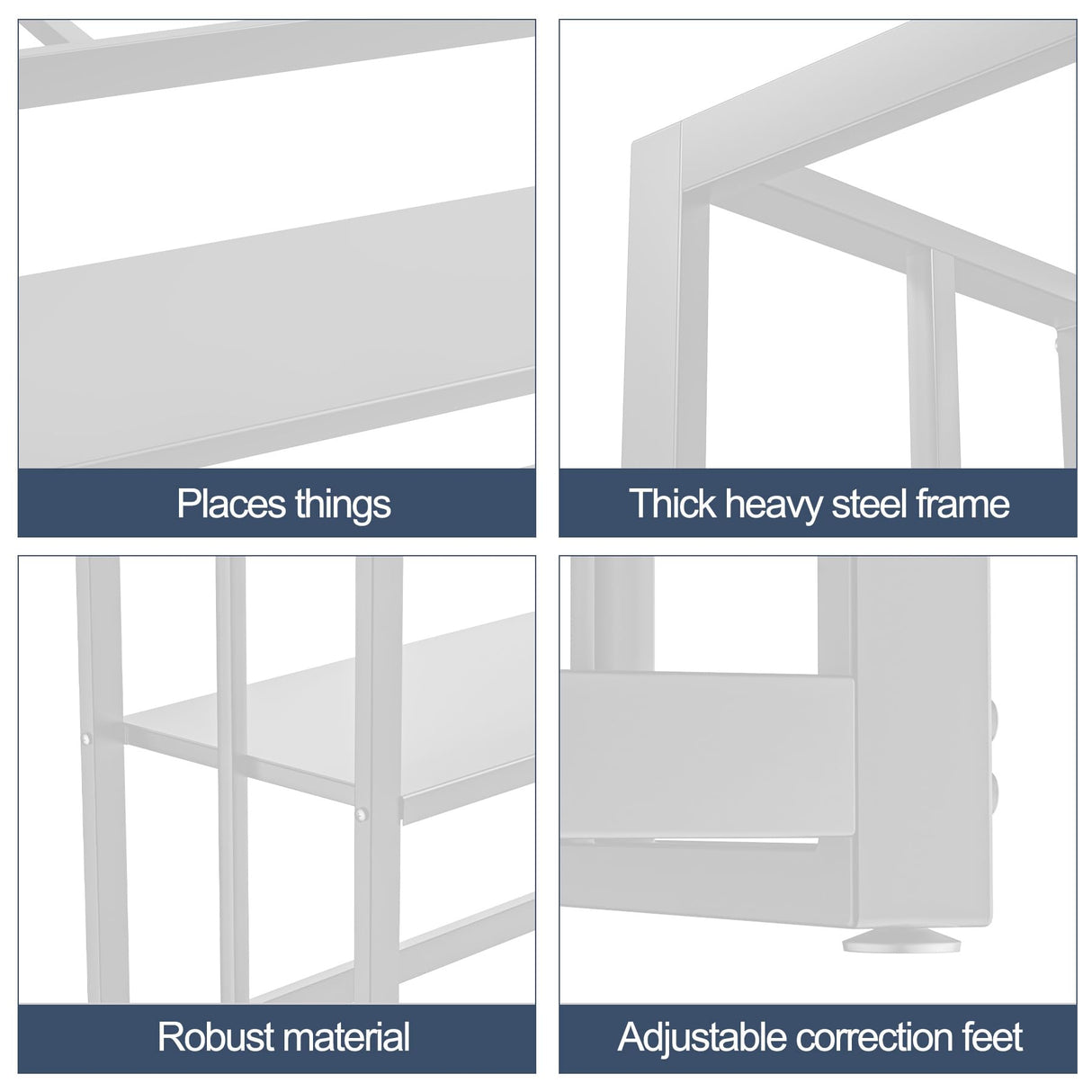 Fizgot Fish Tank Stand Metal Aquarium Stand,55-75 Gallon Aquarium Turtle Tank, 48.4 x 14.8 x 29.1Inch, Reptile Terrariums and Breeder Tank Stand(White ) Fizgot