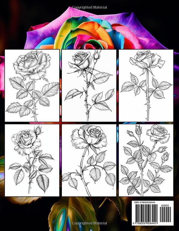 Roses Coloring Book For Adults: An Beautiful Illustrations Of Rose Flowers Majosta