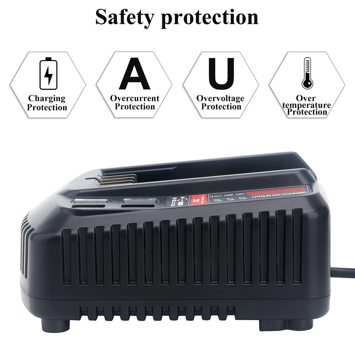 Qbmel 20V Battery Charger Replacement for Craftsman V20 Lithium Ion 20Volts Battery CMCB104 CMCB202 CMCB201 CMCB209 CMCB205 CMCB100 CMCB102 CMCB101 with USB Port(Only for 20V,not for 19.2V) Qbmel