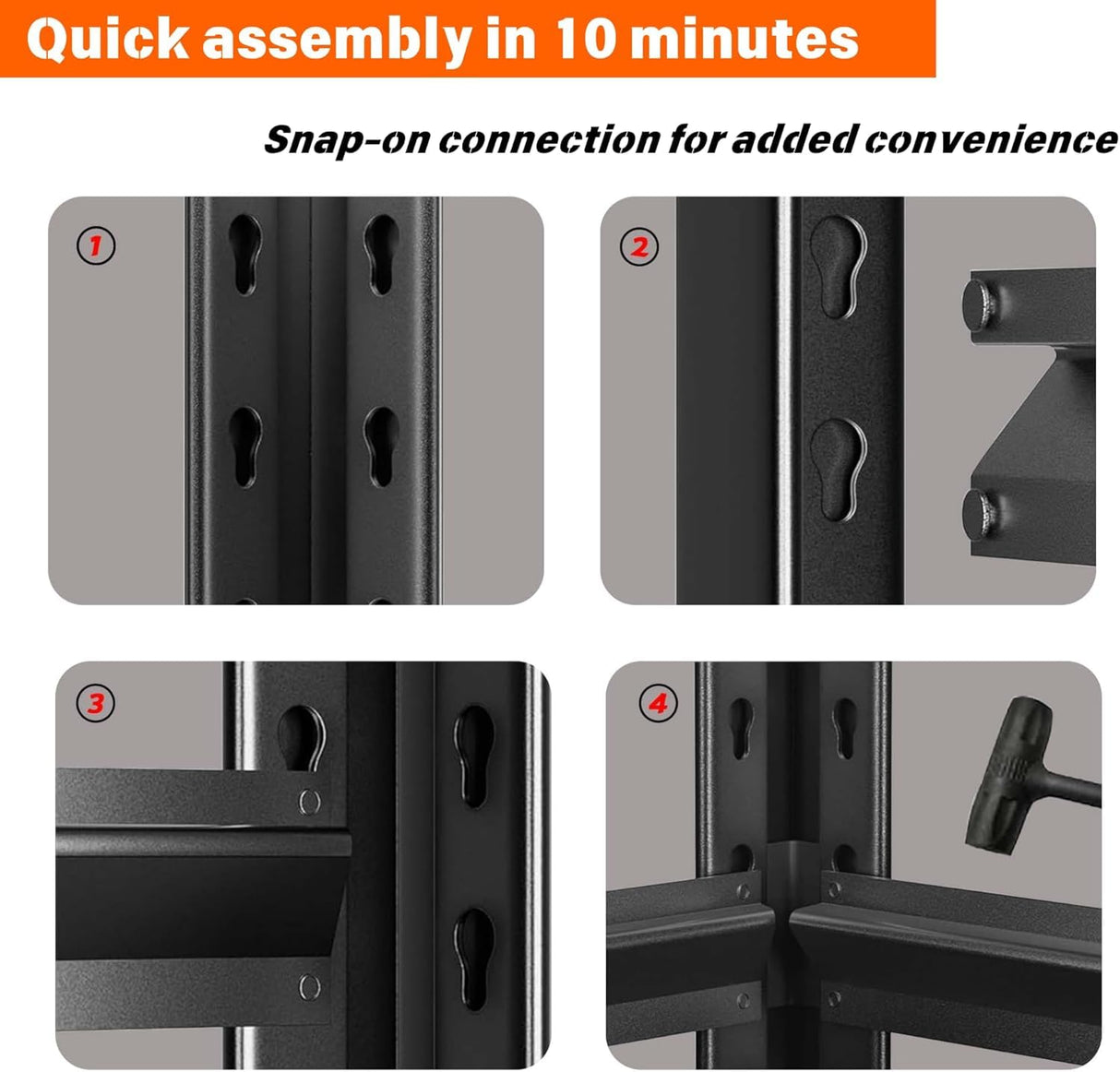 Notmise Adjustable 6-Tier Garage Shelving, Heavy Duty Steel Storage Rack, High Load Capacity, Ideal for Garage, Warehouse, or Home Organization (6-Tier 78" H x 45" W x 18" D) Notmise