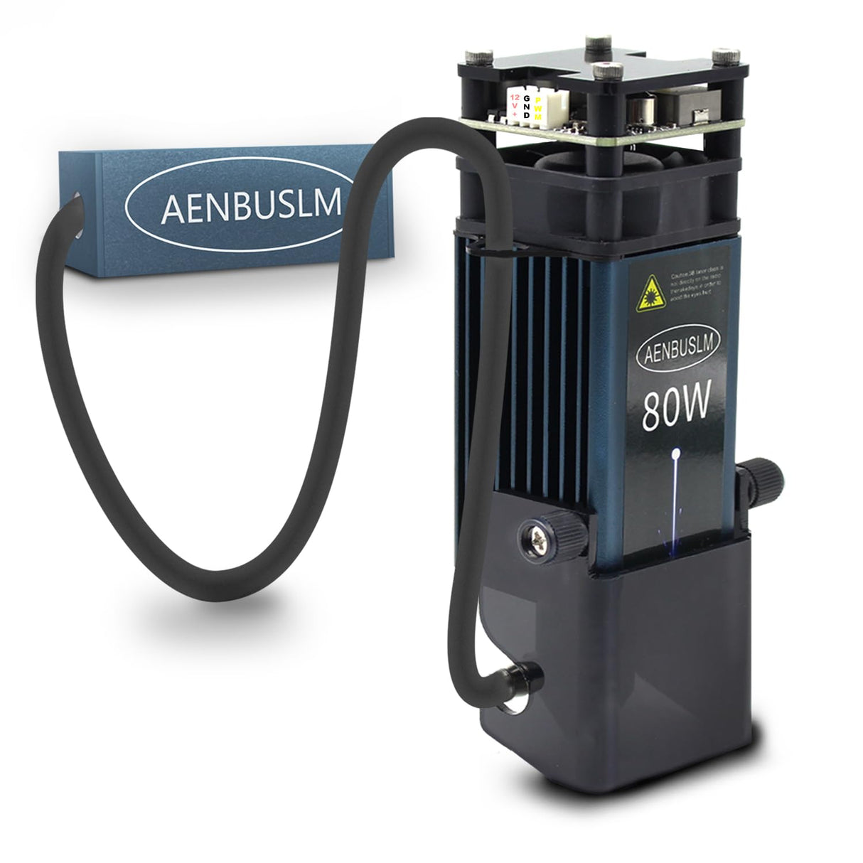 AENBUSLM 80W Laser Module with Air Assist,10W Output Power, Fixed-Focus, Built in FAC,Double Ultra-Fine Compressed Spot CNC Carving DIY Laser Master for Laser Cutter Laser Engraver Machine Class 4 AENBUSLM