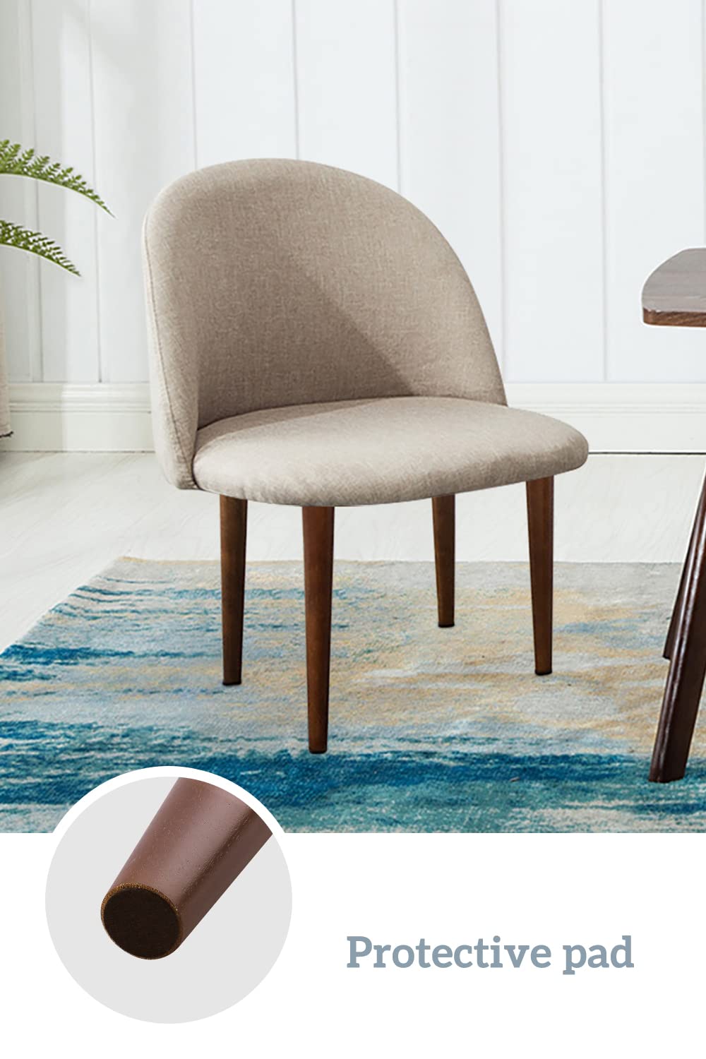 12 Inch Furniture Legs, Round Solid Wood Chair Legs Bench Leg, Mid Century Modern Replacement Table Legs for Home DIY Projects TV Cabinet, Ottoman, Dresser, Armchair, Cabinet(Set of 4 Walnut Color) GOSCHE