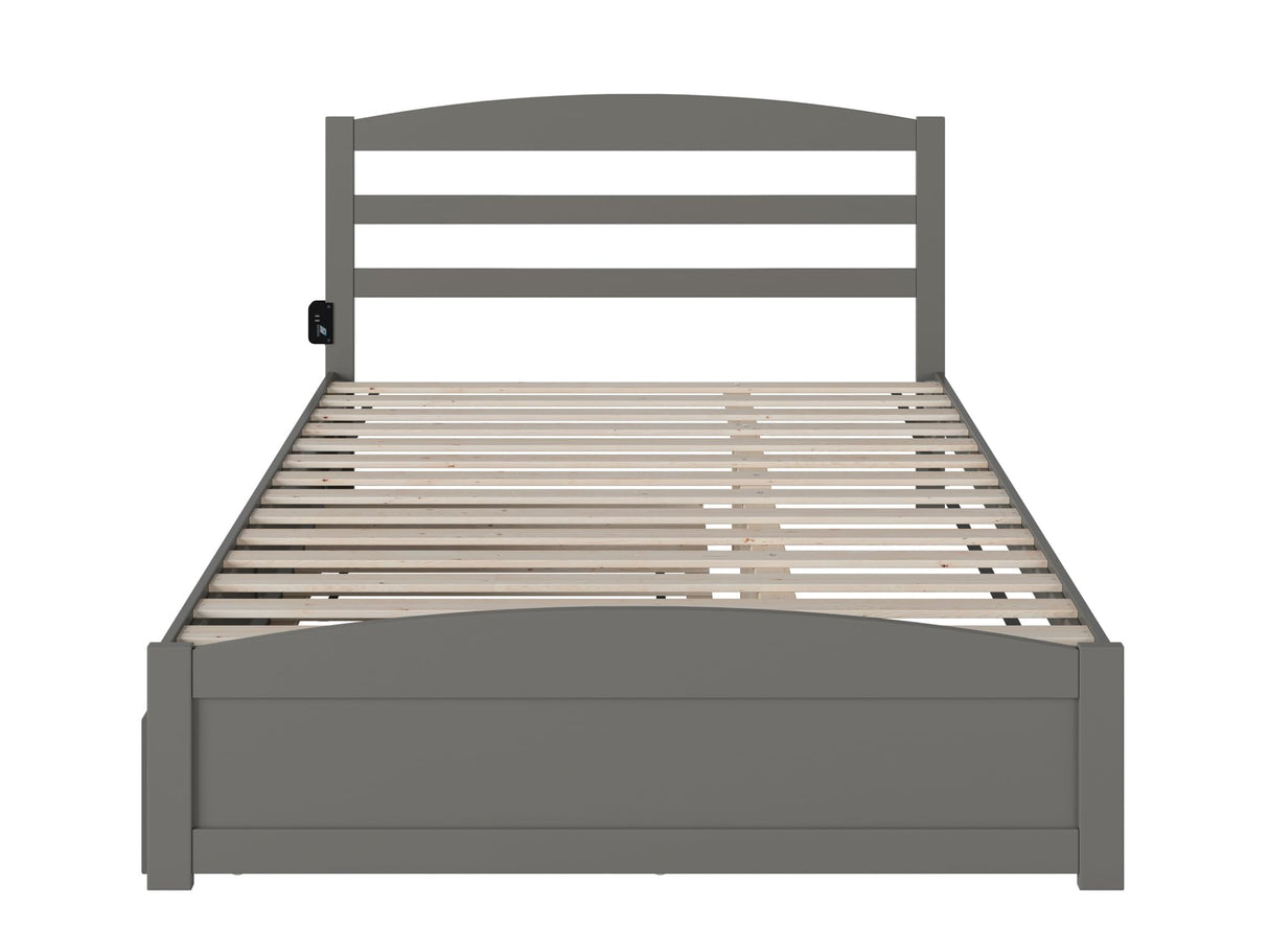 AFI, Warren Queen Platform Bed with Matching Footboard & Twin XL Trundle, Grey AFI