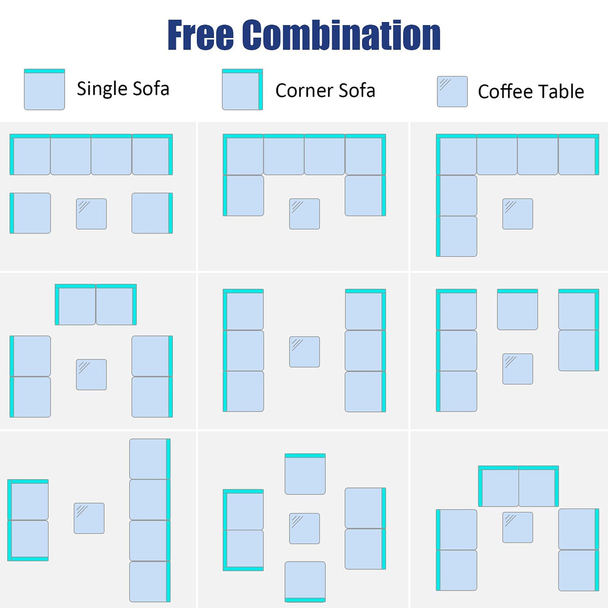 Tangkula 7 Pieces Patio Rattan Furniture Set, Patiojoy Outdoor Conversation Set with Cushions and Tempered Glass Coffee Table, All-Weather Sectional Sofa Set for Garden, Lawn, Backyard (Black) Tangkula