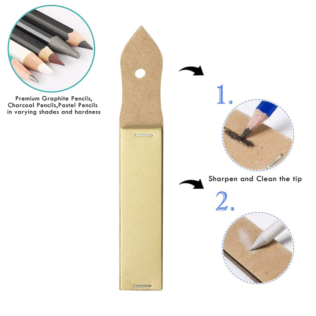 Heshengping - Blending Stump, 15 Pack has Art Eraser Extender Sandpaper, Paper Blending Stumps for Drawing Shading Pencils for Sketching, Blending Pencil, Blending Sticks for Student Artist Heshengping