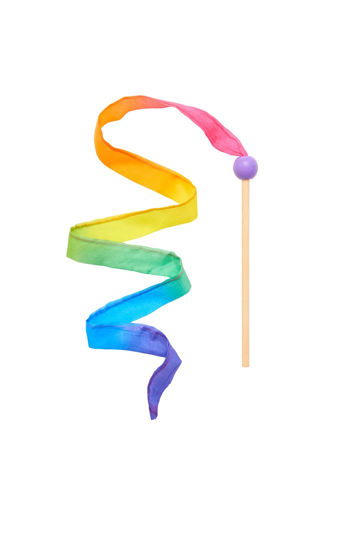 Sarah's Silks Mini Rainbow Streamer - Long Ribbon Wand for Kids, Pretend Play, Dance, Baton Stick Twirling, and Gymnastics Party Favors | 100% Silk and Wood Montessori and Waldorf Toys (1) Sarah's Silks