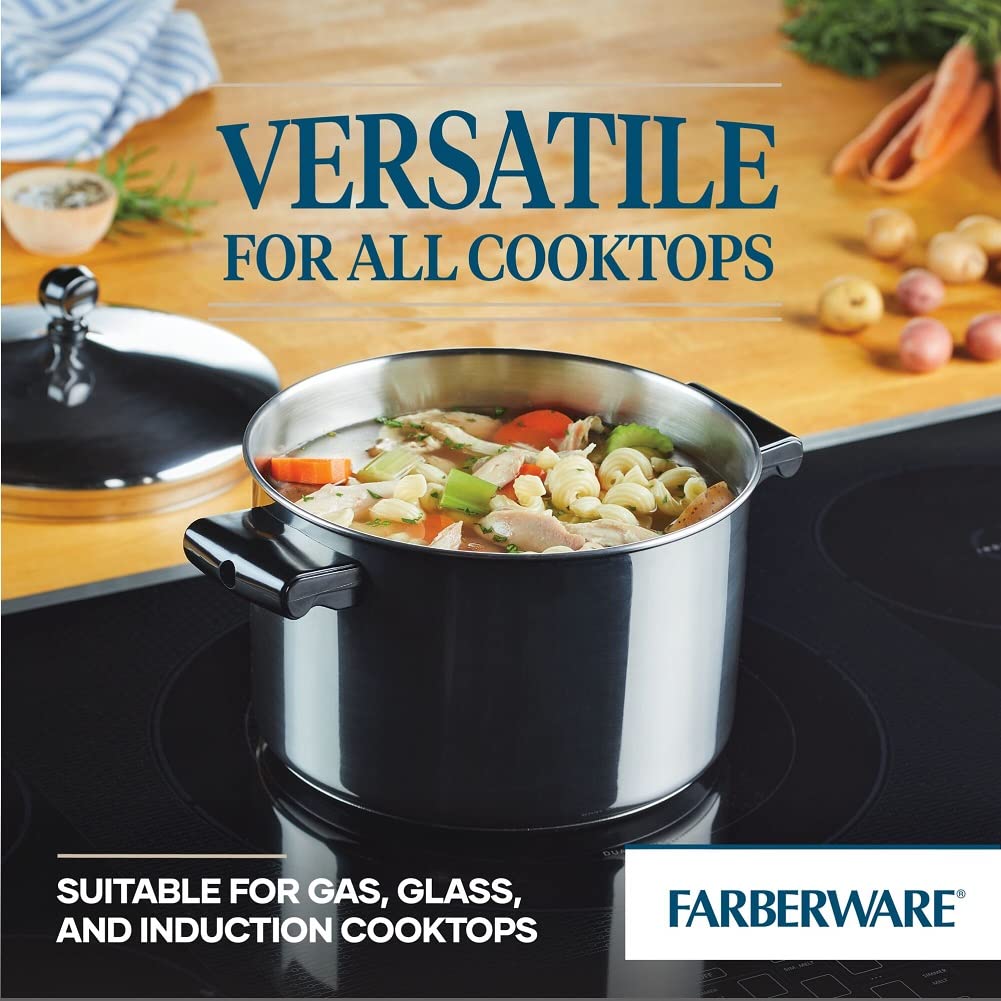 Farberware Classic Stainless Steel Cookware Pots and Pans Set, 15-Piece,50049,Silver Farberware