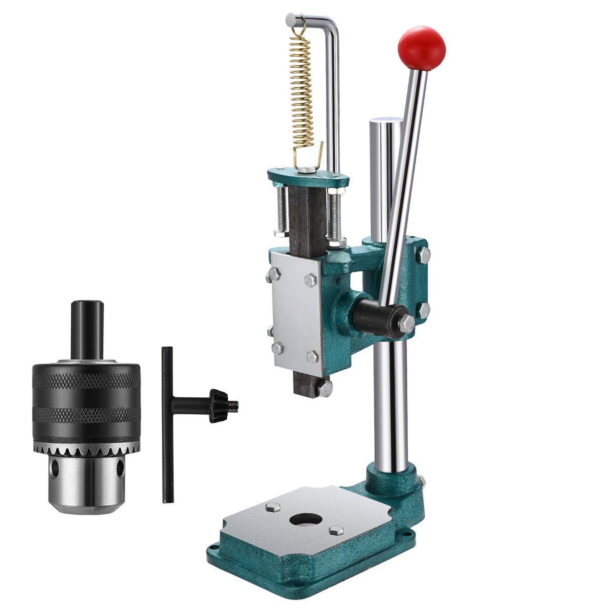 Soiiw Leather Hole Puncher Hand Punching Machine Heavy Duty Manual Press Puncher Punch Tools for DIY Leather Craft Punching Holes with 1.5-13mm Clamping Chuck Soiiw