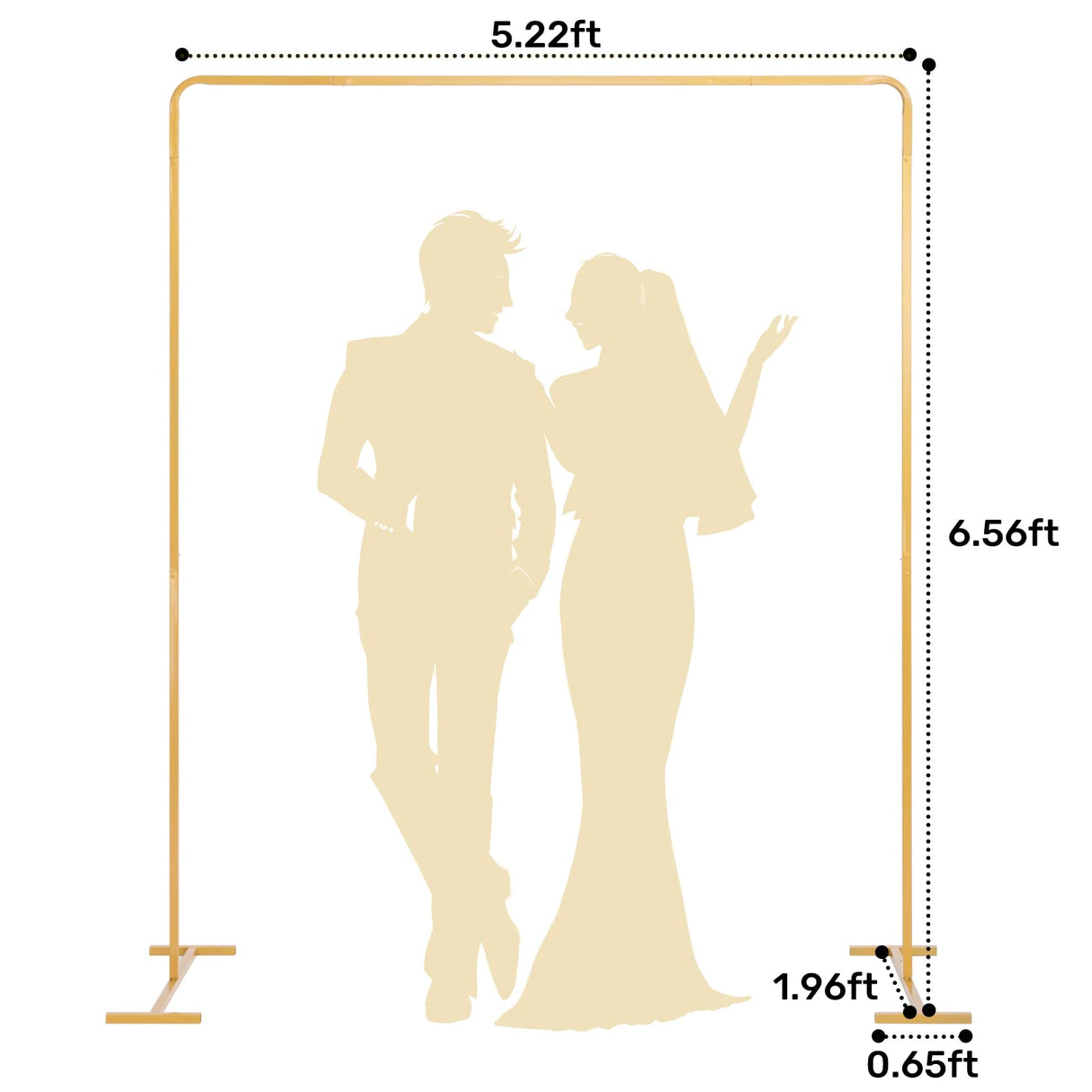 DOEWORKS Wedding 6.5 FT Gold Rectangle Arch Stand, Metal Arch Backdrop Stand Gold Wedding Arch Stand,for Wedding, Birthday Party,Gold DOEWORKS