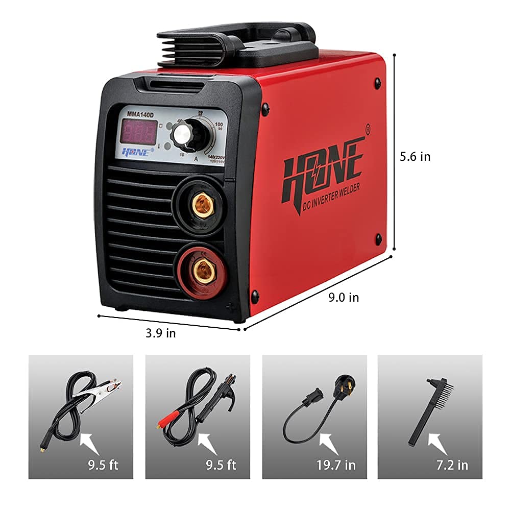 HONE Stick Welder, 110V/220V Actual 140Amp ARC Welder Machine, IGBT Inverter Digital Display LCD Welding Machines with Hot Start Arc Force Anti-Stick, High Efficiency for 1/16"-1/8" Welding Rod. HONE