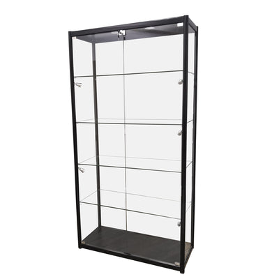 FixtureDisplays® 40X16.5X78" Glass Showcase Display Case with LED Lights 5-Tier Shelf Floor Stand 119956-NPF