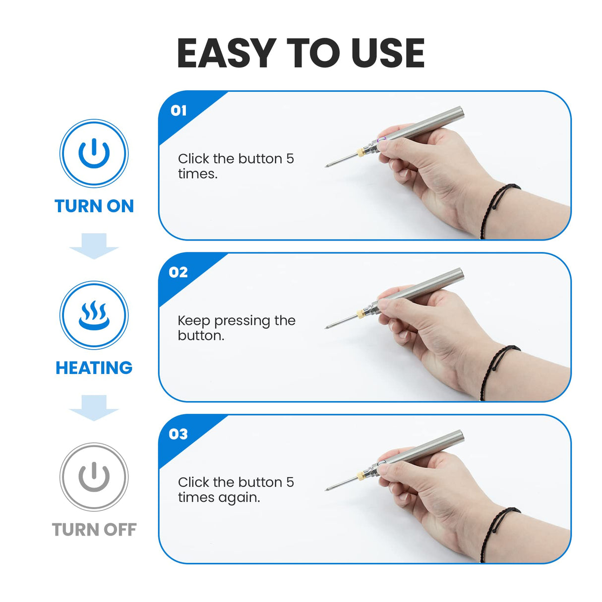 ELMCONFIG Cordless Soldering Iron Kit 1000mah USB Wireless Electric Soldering Gun Pen, Portable and Rechargeable for Home Appliance Repair, Electronic Components, DIY ELMCONFIG