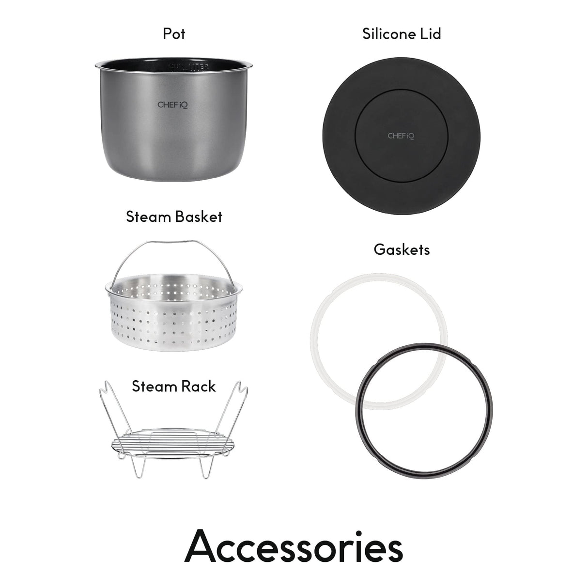 CHEF iQ Smart Pressure Cooker 10 Cooking Functions & 18 Features, Built-in Scale, 1000+ Presets & Times & Temps w/App for 600+ Foolproof Guided Recipes, Rice & Slow Electric MultiCooker, 6 Qt CHEF iQ