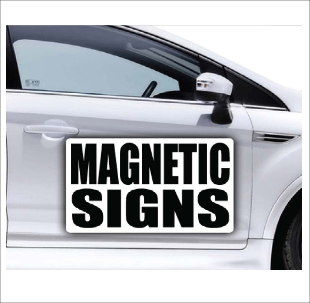 Custom Magnetic Sign White Vehicle Magnets Car Magnets with Custom Lettering Personalized Car Magnet Sign for Business Cars Trucks Vehicles Your Own Text (12"X24") WoodArtSupply