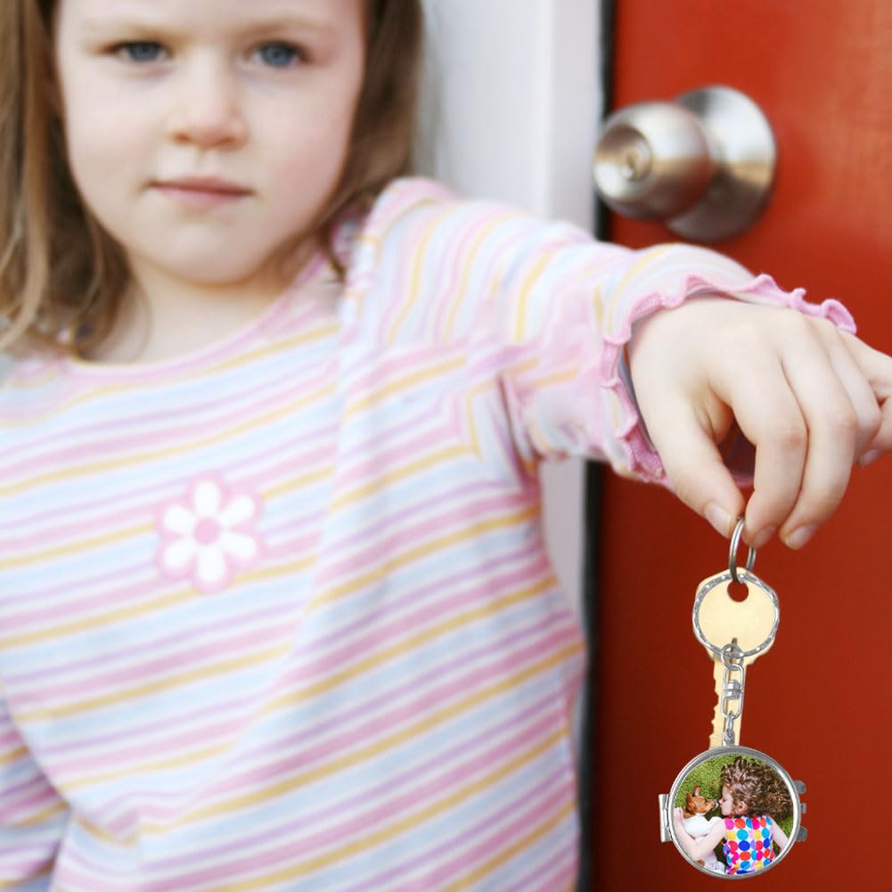 ZUYYON 6 Pcs Sublimation Blank Pocket Makeup Mirror Keychains Double Sided Blank Metal Compact Mirror Mini Folding Makeup Mirror Key Chain Cosmetic Mirror for Women(Round Shape) ZUYYON