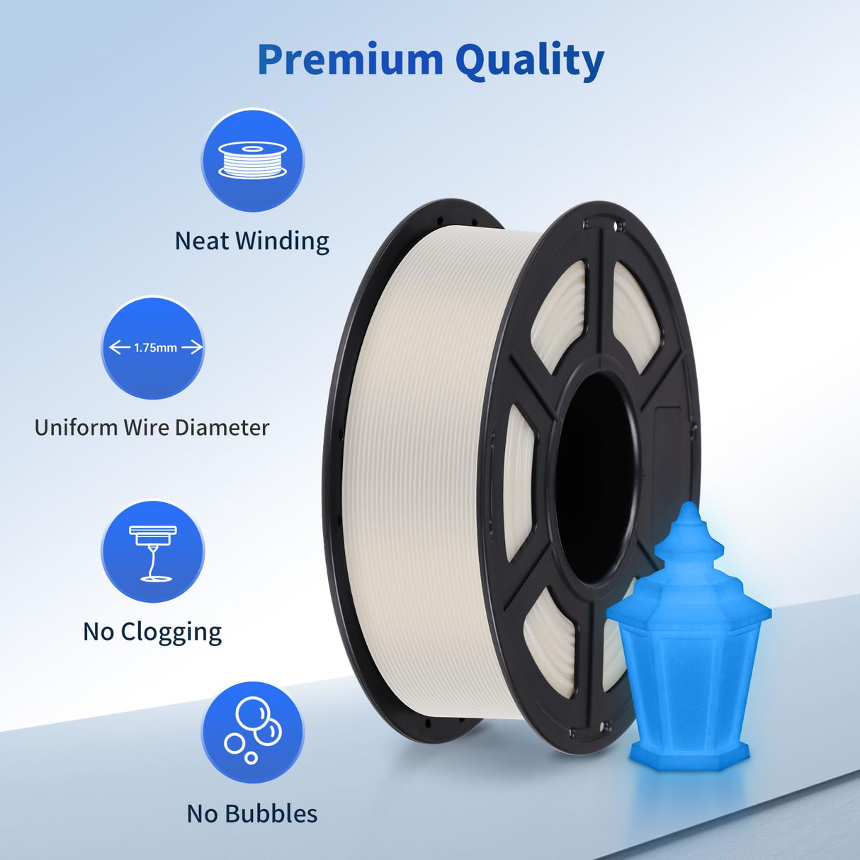 ANYCUBIC PLA 3D Printer Filament, Glow in The Dark, 3D Printing PLA Filament 1.75mm Dimensional Accuracy +/- 0.02mm, 1KG Spool (2.2 lbs), Glow Blue ANYCUBIC