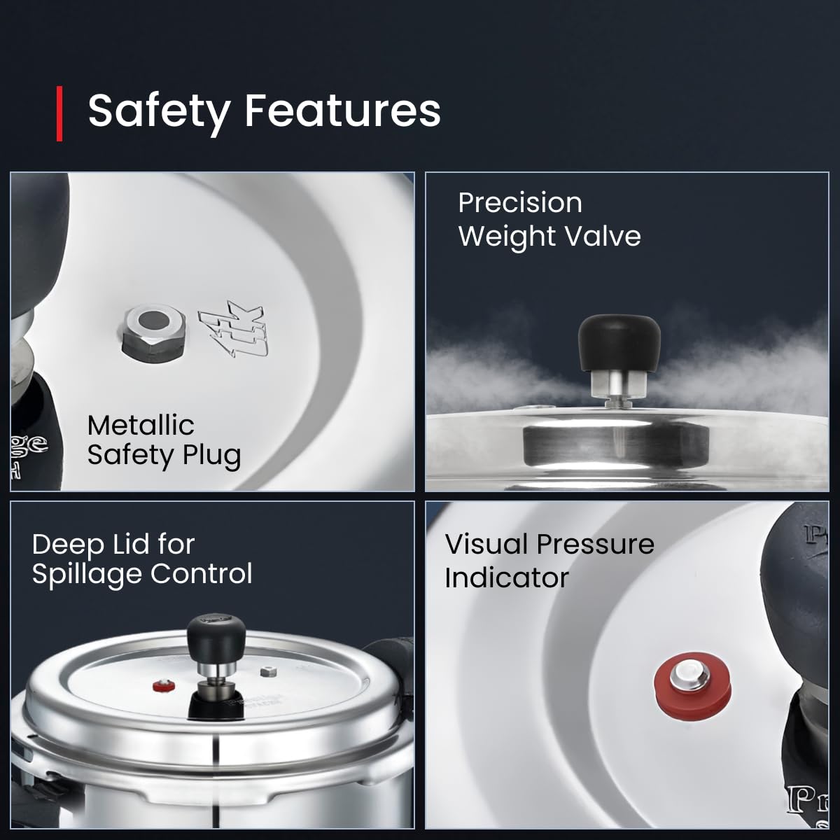Prestige PRASV3 Pressure Cooker, Stainless steel, 3 Liter, Silver Prestige