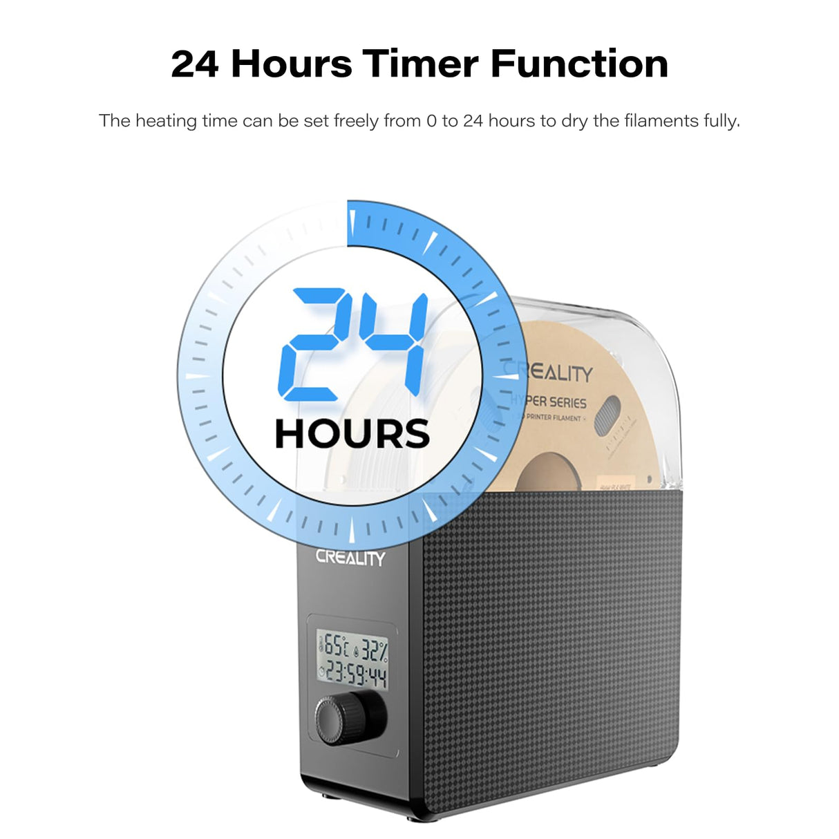 Creality Filament Dryer Box 2.0 Dehydrator Storage Drier Machine with 24h Timer Adjustable 45-65℃ Filament Spool Holder Keep Materials Dry During 3D Printing for 1.75/2.85/3.0 PLA,PETG,ABS,TPU ENOMAKER