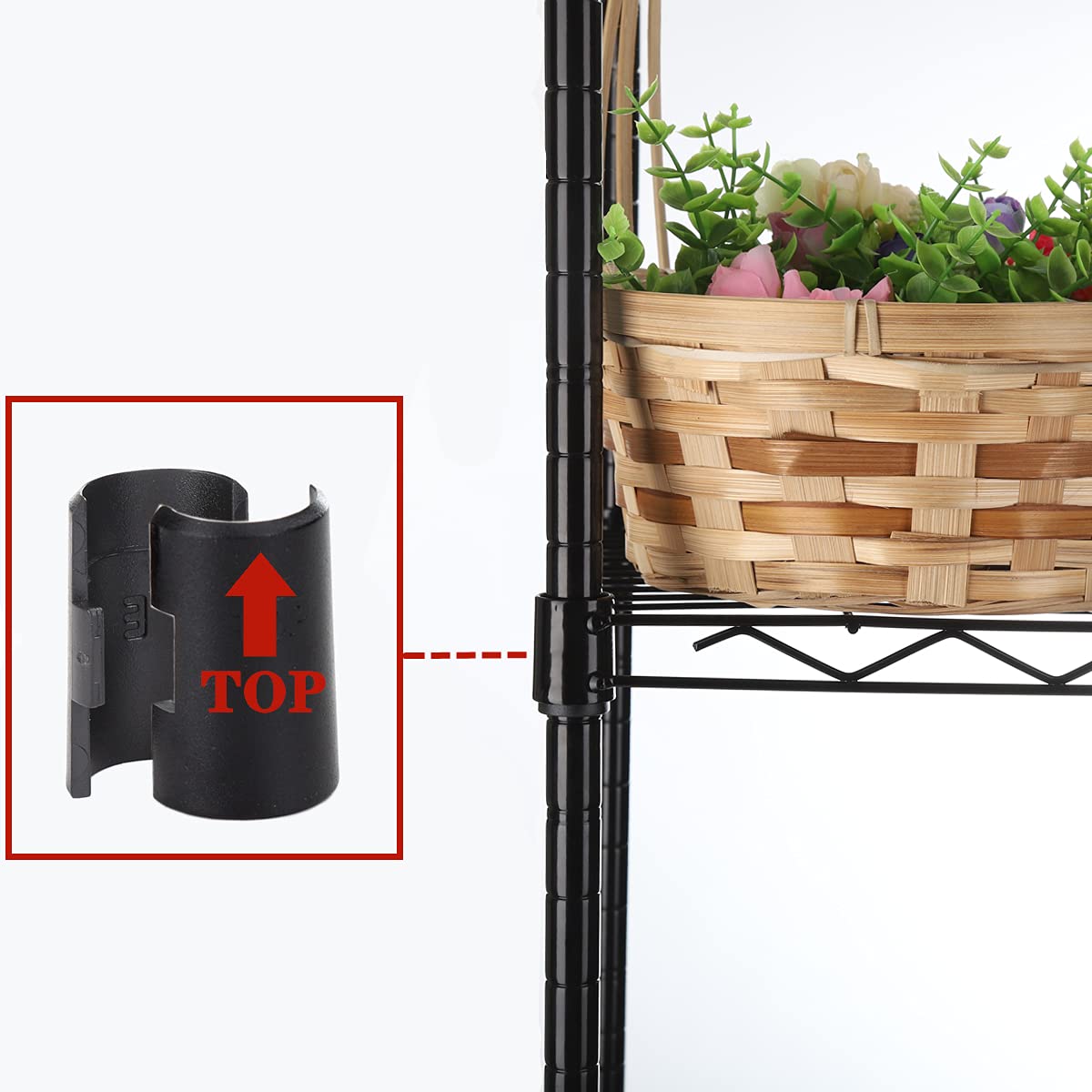 GIOTORENT 6-Tier Storage Shelves Standing Shelving Metal Units, Adjustable Height Wire Shelf Display Rack for Pantry Laundry Bathroom Kitchen 16.6” x 11.8” x 63”, Black GIOTORENT